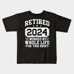 Retired 2024 Humor Men Women Retirement Kids T-Shirt